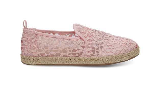 TOMS Espadrille Deconstructed Rope Blossom Lace Leaves