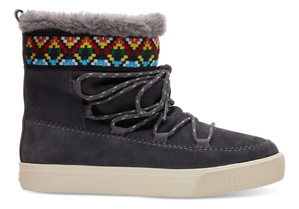 TOMS Boot Alpine Forged Iron Grey Waterproof Suede/Tribal Webbing