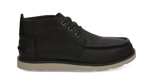 TOMS Mens Chukka Waterproof Black Leather