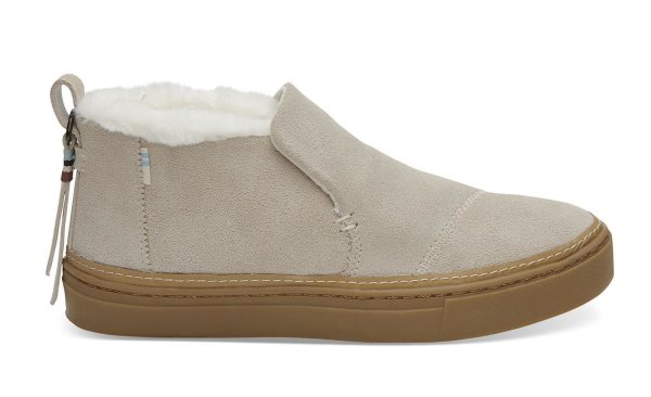TOMS Slip-On Paxton Water Resistant Birch Suede/Faux Fur