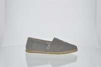 TOMS Espadrille Alpargata Drizzle Grey Washed Canvas Rope Sole 36
