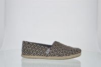 TOMS Espadrille Alpargata Chocolate Brown Diamond Geo Woven Rope Sole 38.5