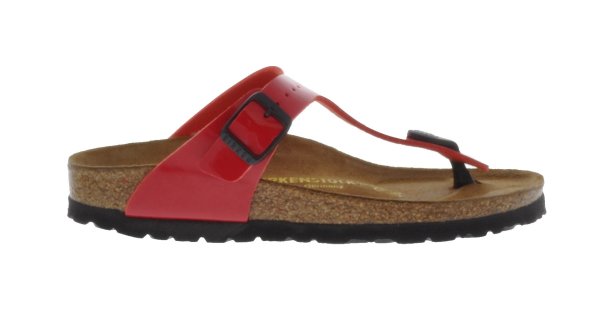 Birkenstock Gizeh Leder schmal Sandale Red Patent Gr. 37